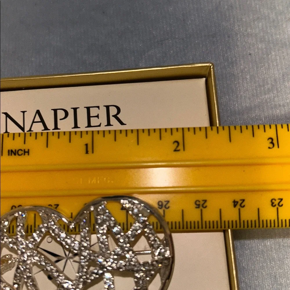 Napier Silver Tone Open Heart Shaped Pin/Brooch